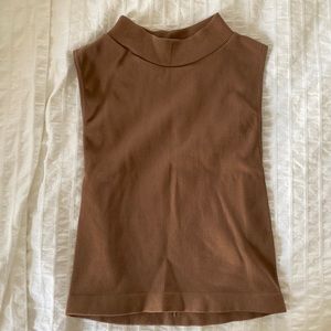 Cotton On Rib Sleeveless Cropped Mock Neck Sz XS/S